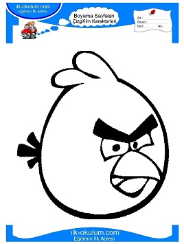 Çocuklar İçin Angry Birds Boyama Sayfaları 